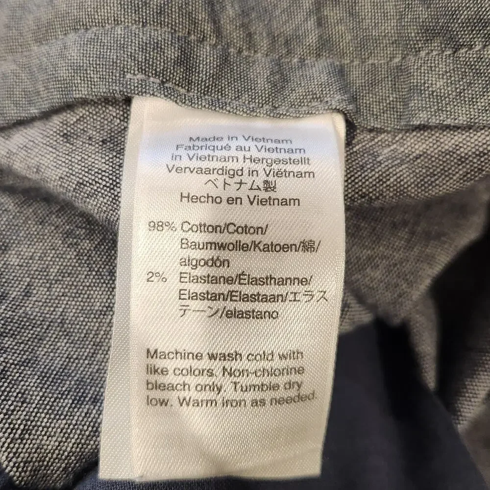 J Crew Mens Gray 10.5 Inch Chambray Stretch Shorts Size 38 Beach Nautical Preppy